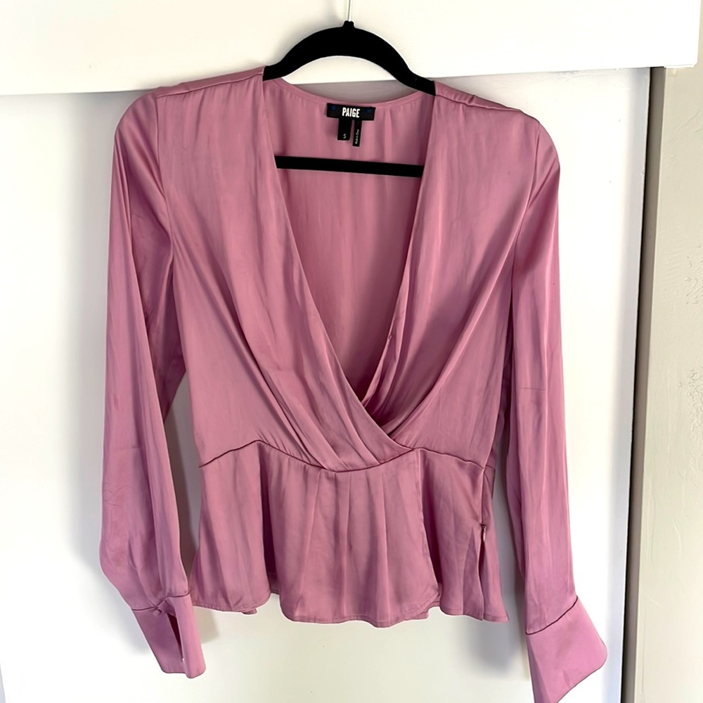 Paige zip long sleeve blouse top